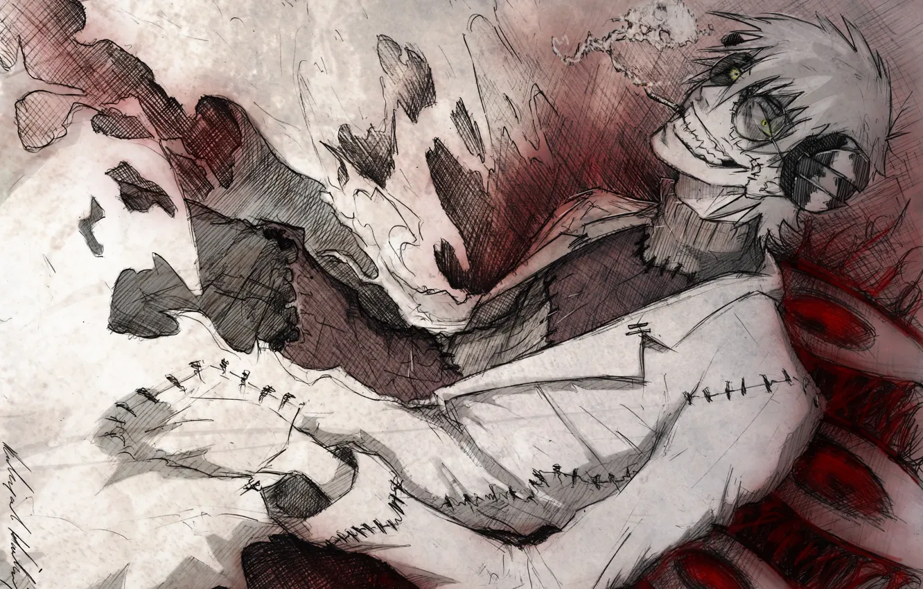 Photo wallpaper smile, smoke, cigarette, guy, Soul eater, Soul Eater