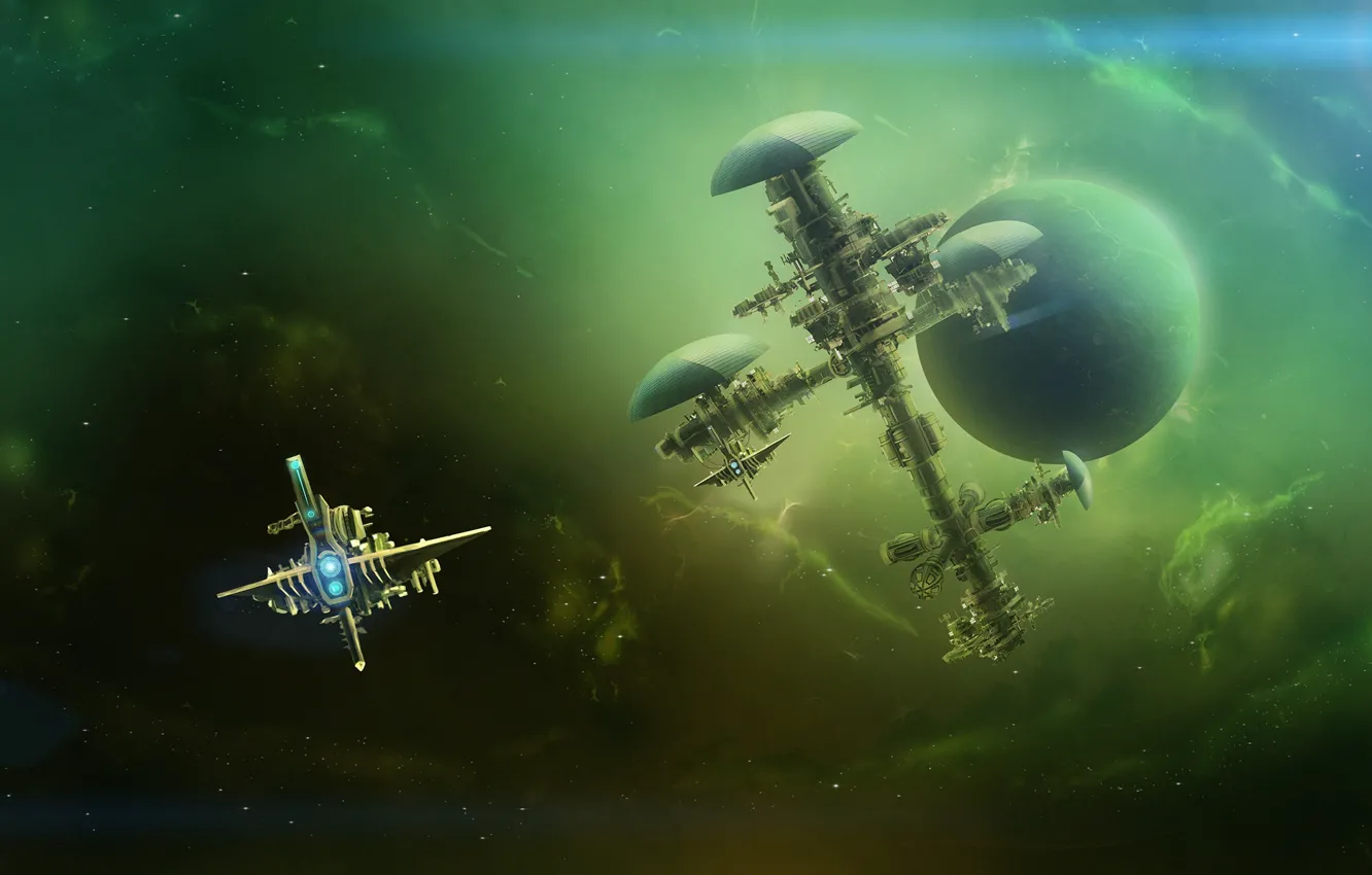Photo wallpaper space, ship, journey, deep space, space station