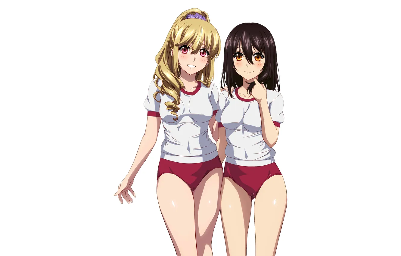 Photo wallpaper sexy, Cameltoe, shorts, long hair, girls, anime, beautiful, red eyes