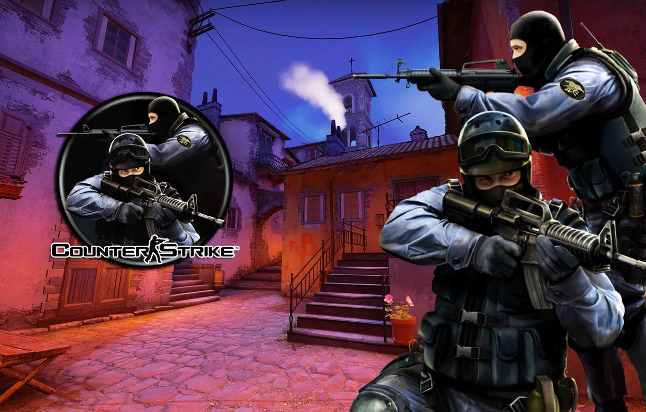 Photo wallpaper the city, weapons, soldiers, mask, Counter-Strike Global Offensive, Counter-Strike: Global Offensive
