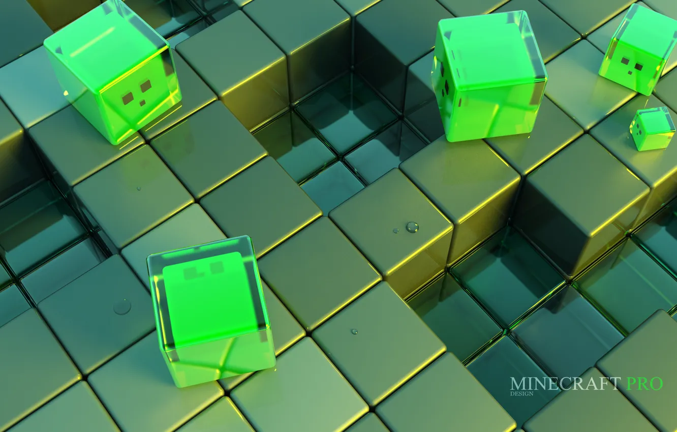 Photo wallpaper mucus, minecraft, emerald, Green Block, Slugs