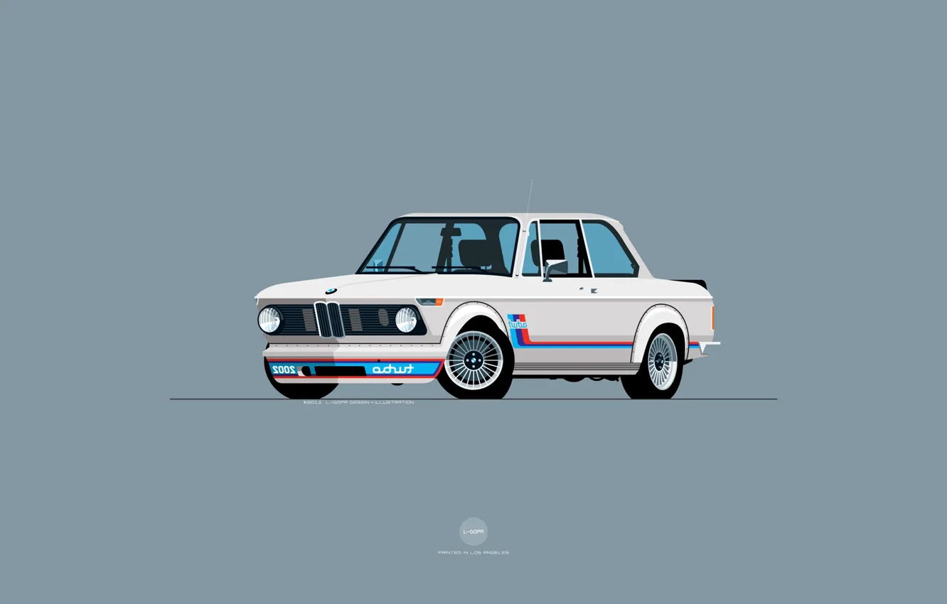 Photo wallpaper retro, machine, Nik Schulz, BMW 2002, 2002, 1974, 1974 BMW 2002, BMW