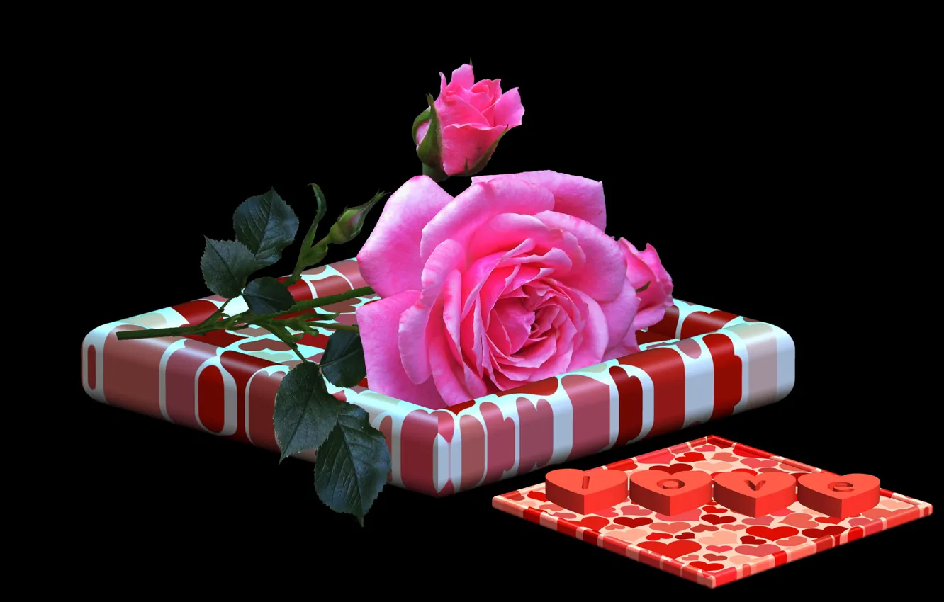 Photo wallpaper love, roses, recognition