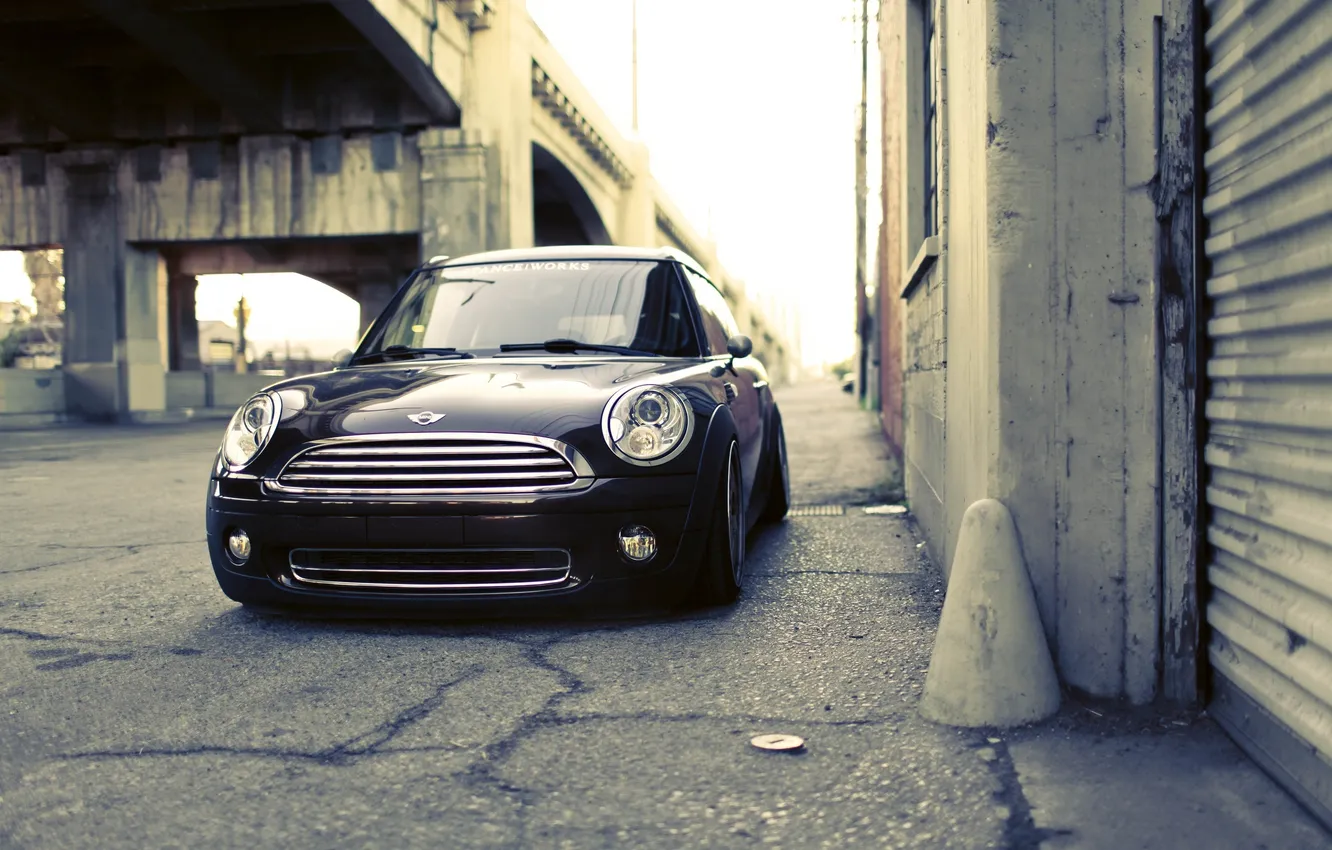 Photo wallpaper Mini Cooper, cars, auto, photography, wallper, wallpapers auto, blac, city