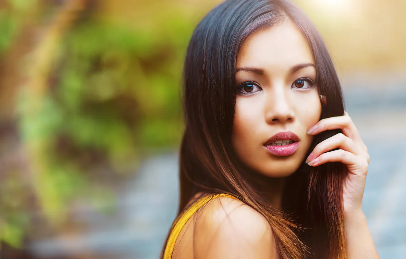 Photo wallpaper look, face, background, model, beauty