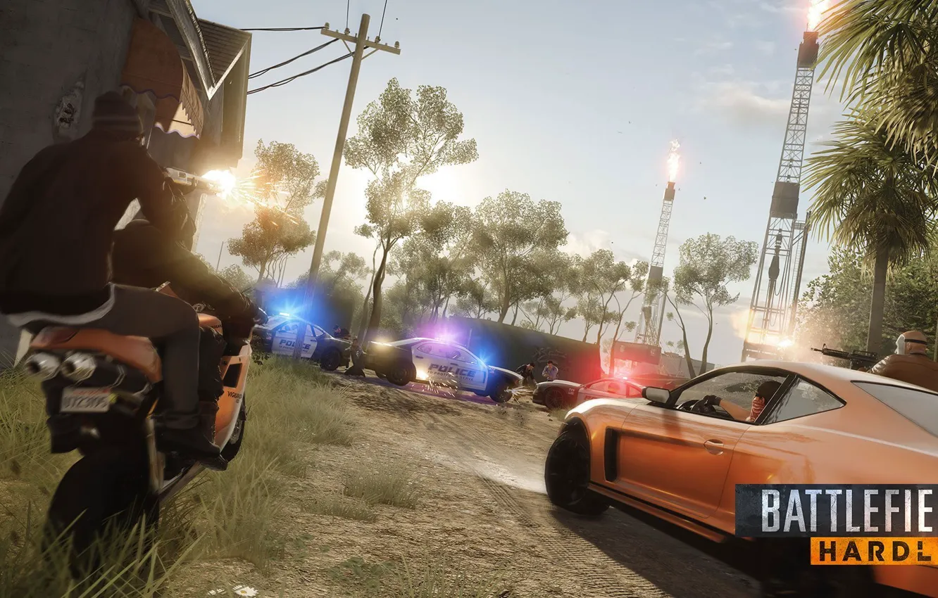 Photo wallpaper COP, Electronic Arts, Visceral Games, fps, Battlefield: Hardline