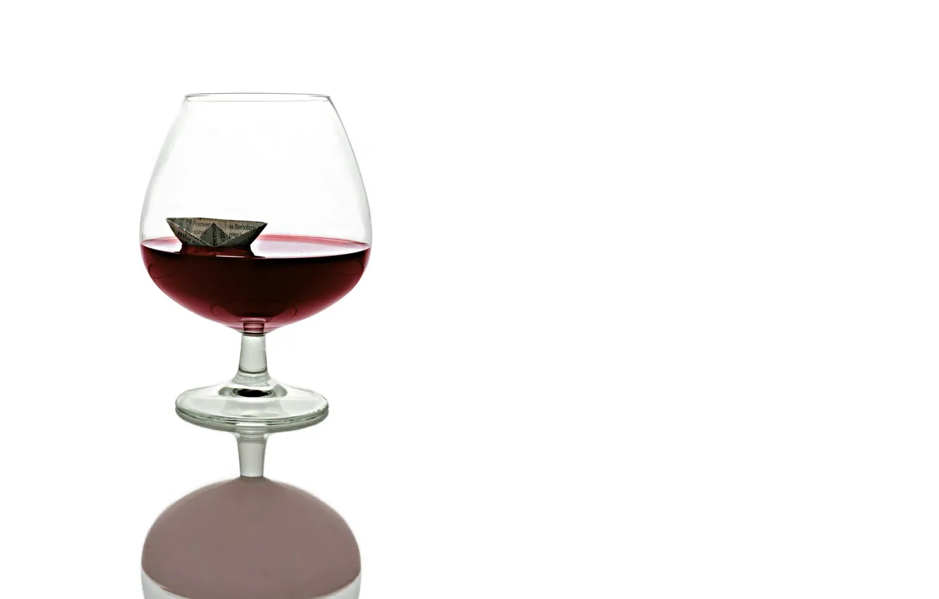 Photo wallpaper wine, glass, boat