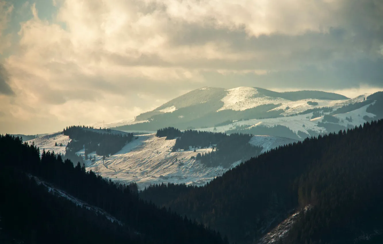 Photo wallpaper winter, snow, mountains, Alps