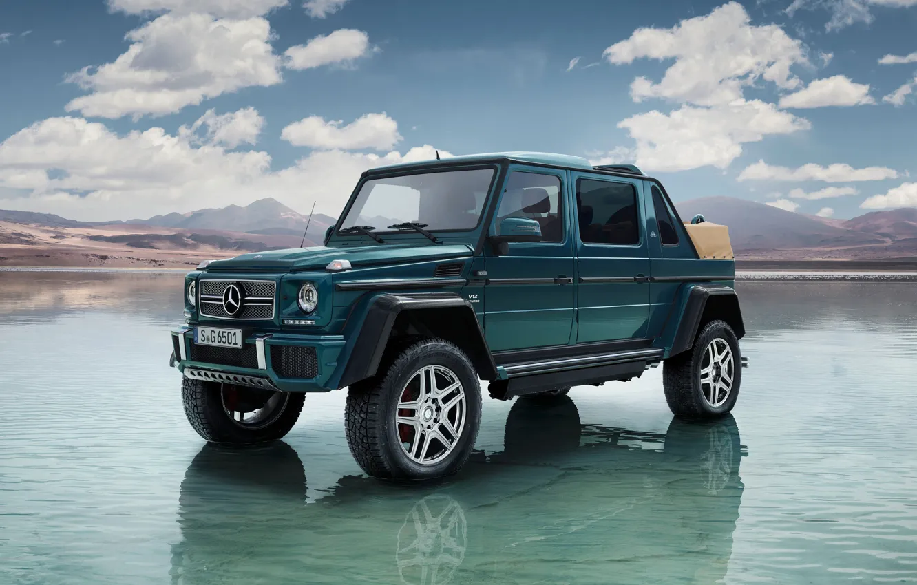 Photo wallpaper The sky, Water, Clouds, Beauty, Mercedes-Maybach G 650 Landaulet