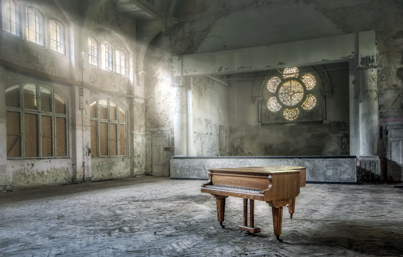 Photo wallpaper music, piano, hall