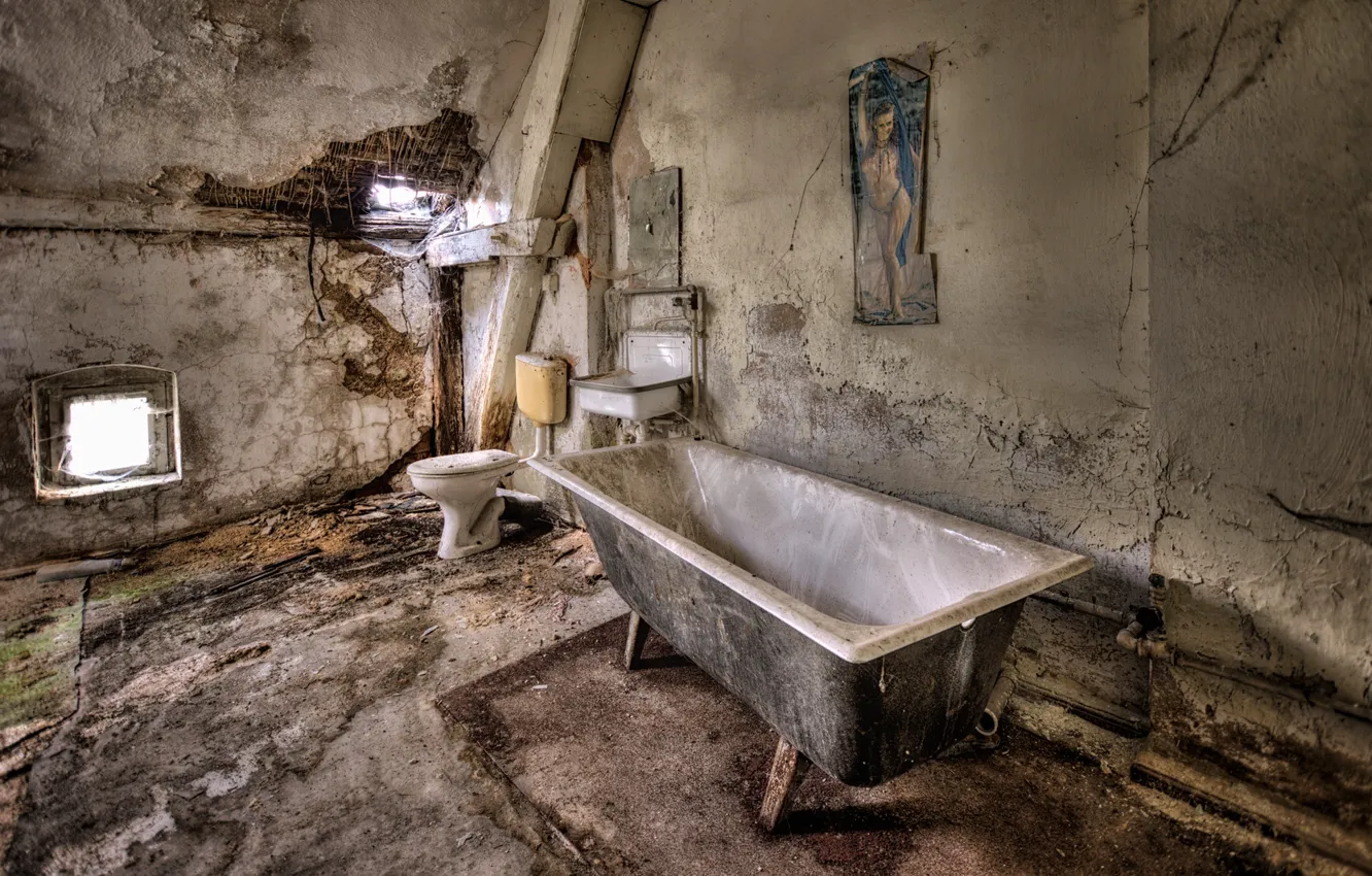 Photo wallpaper interior, bath, toilet