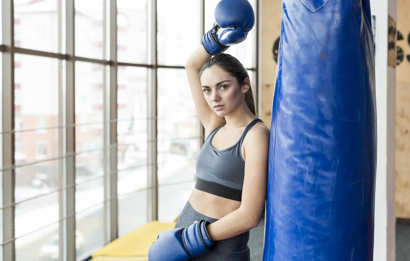 Photo wallpaper look, pose, figure, Boxing, pear, boxing, punching bag