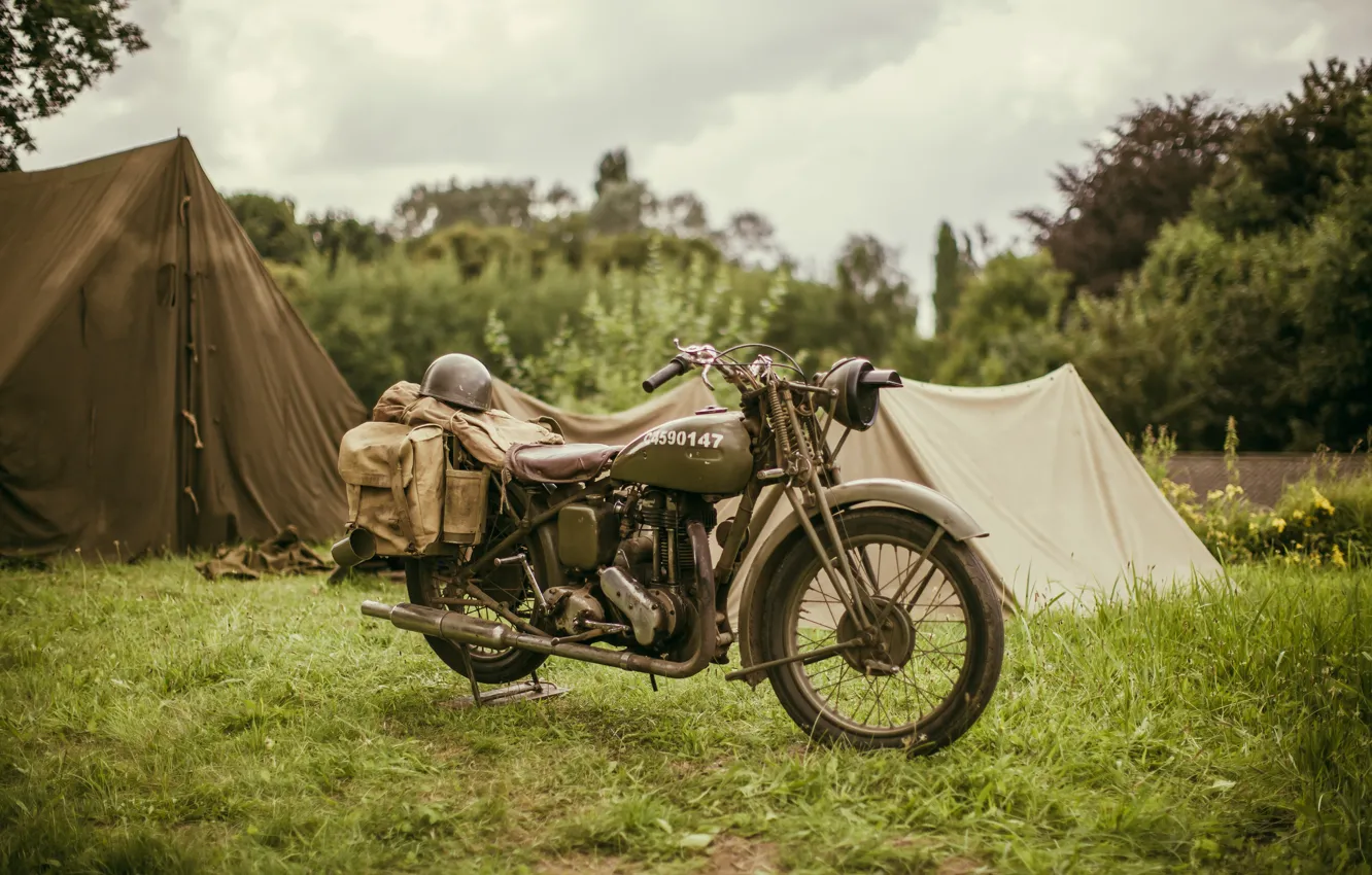 Photo wallpaper motorcycle, Ariel, military