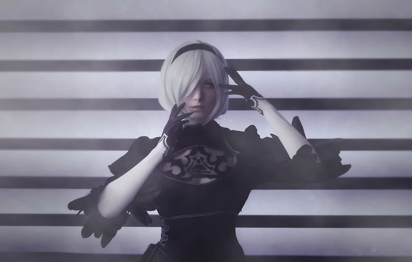 Photo wallpaper cosplay, Nier Automata, 2B, No. 2 Yorha