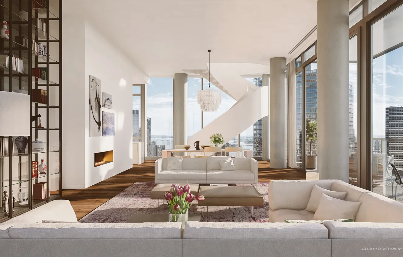 Wallpaper design, style, interior, megapolis, living room, dining room ...