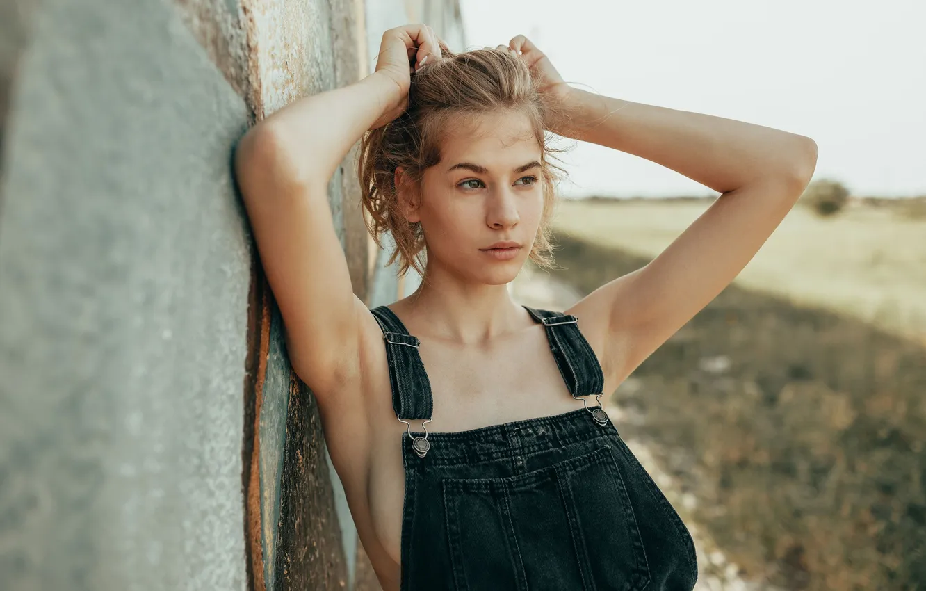 Photo wallpaper girl, model, blonde, jumpsuit, Roosso Alex, Ksenia Gusar