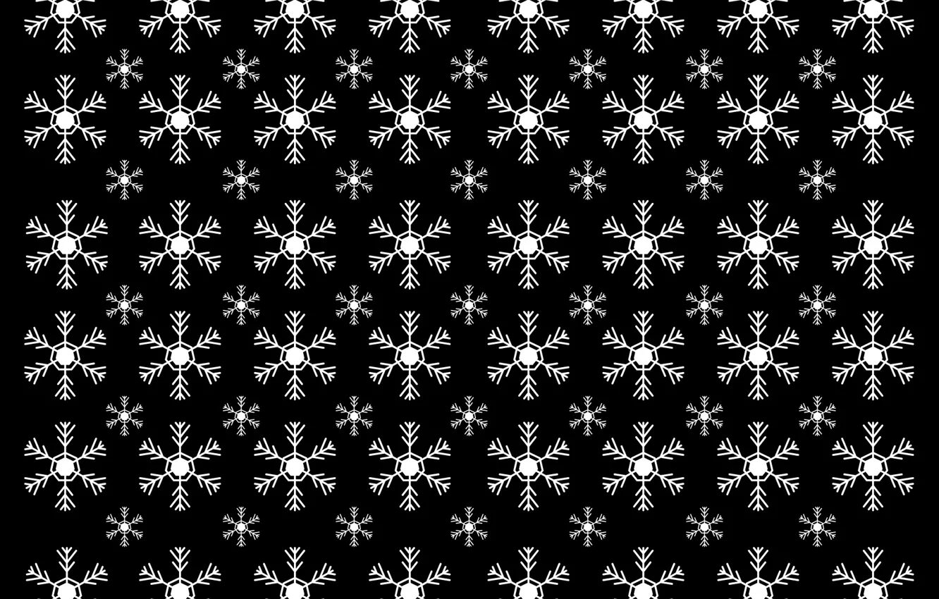 Photo wallpaper winter, snowflakes, strip, pattern, texture, Christmas, New year, black background