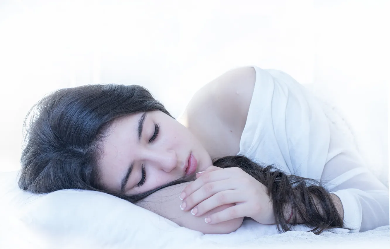 Photo wallpaper girl, sleep, portrait