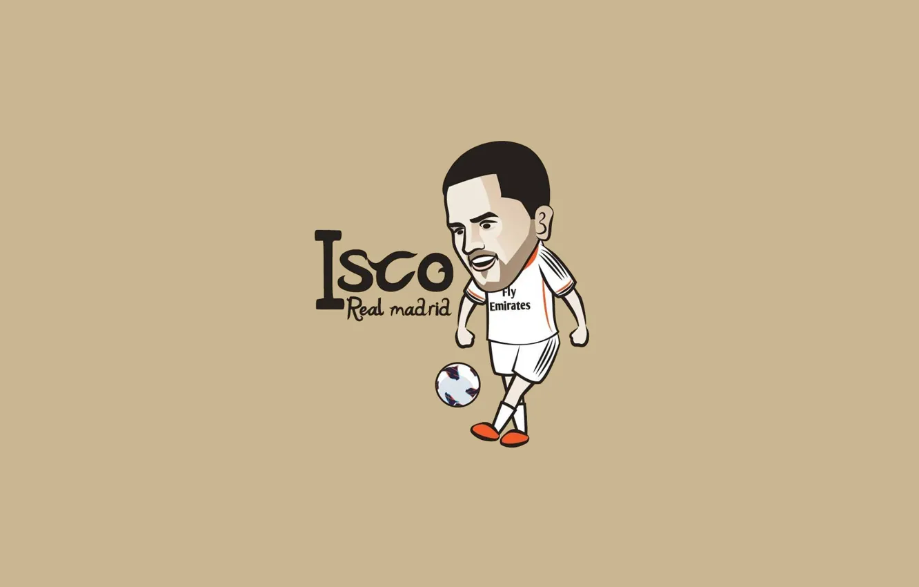 Photo wallpaper caricature, player, art, real madrid, Real Madrid, isco, ISCO