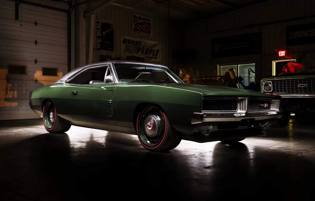 Photo wallpaper Dodge, Classic, Charger, Dodge Charger, Muscle car, Hemi, Garage