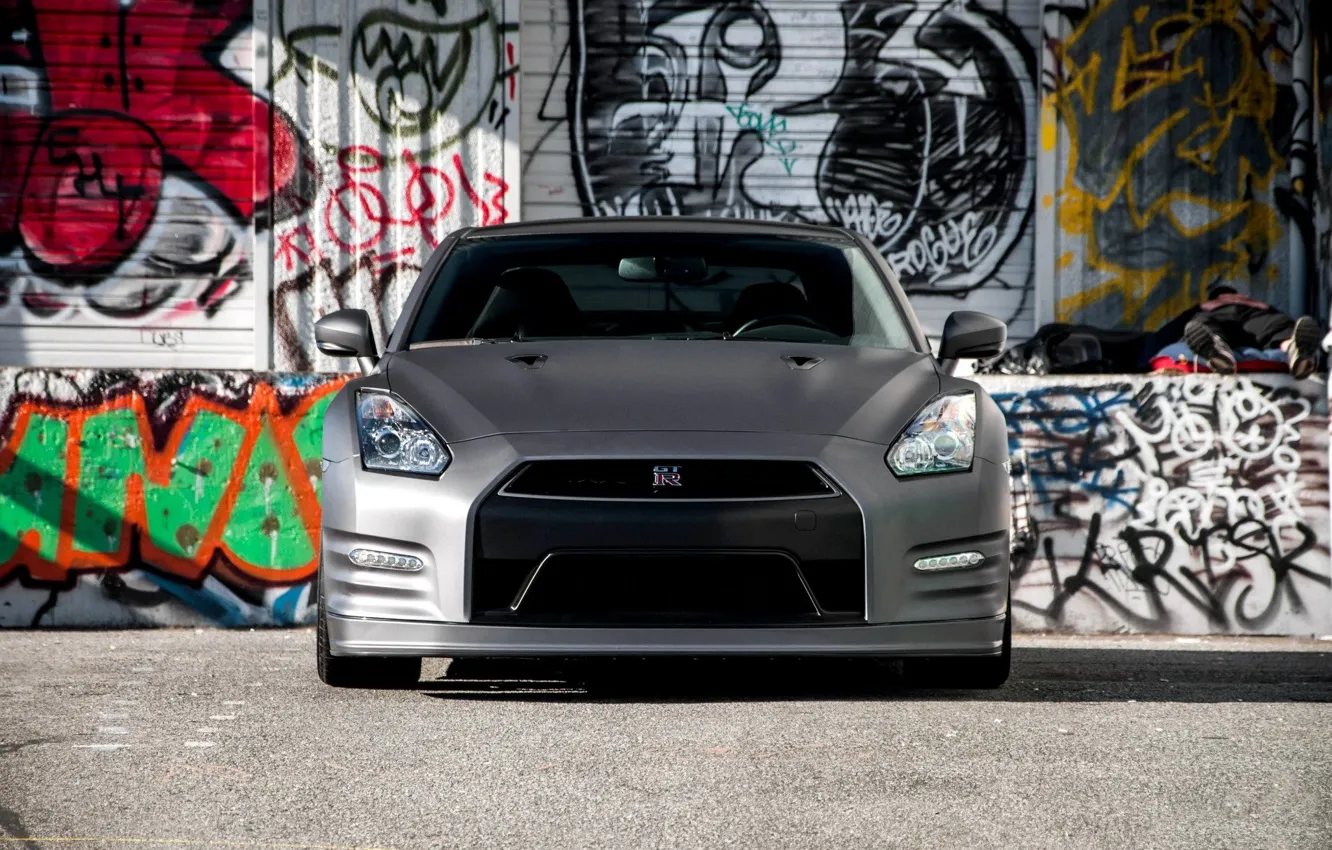 Photo wallpaper nissan, silver, gt-r