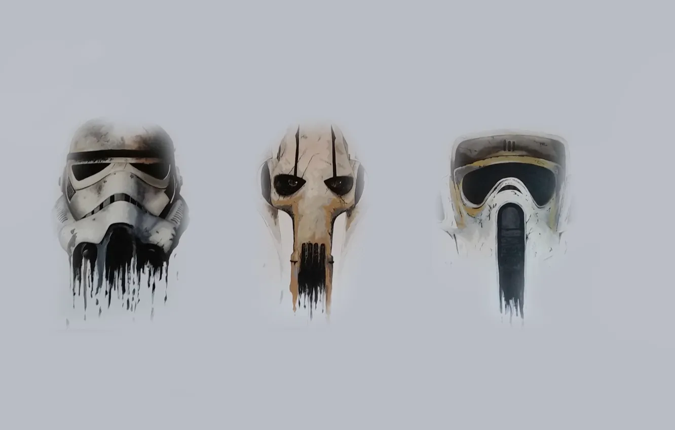 Photo wallpaper Star Wars, Stormtrooper, General Grievous, Biker Scout Helmet
