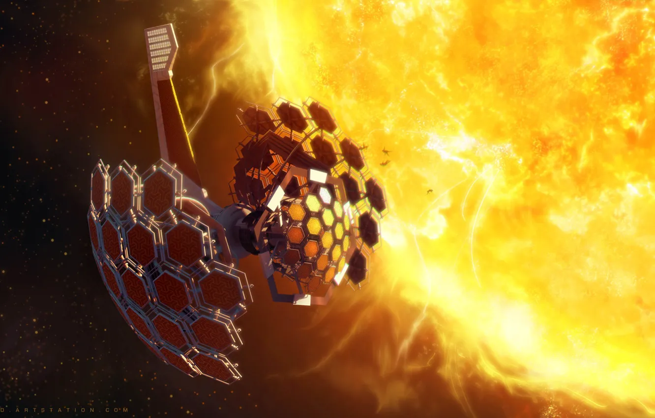 Photo wallpaper space, fantasy, science fiction, stars, sun, sci-fi, artist, artwork