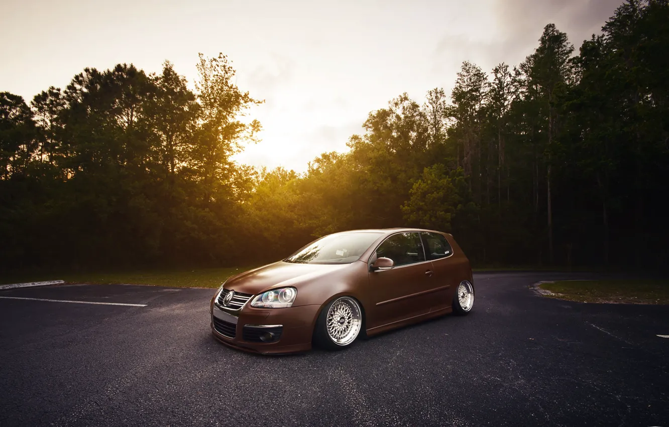 Photo wallpaper golf, stance, mk5, Volkswagtn, fronte