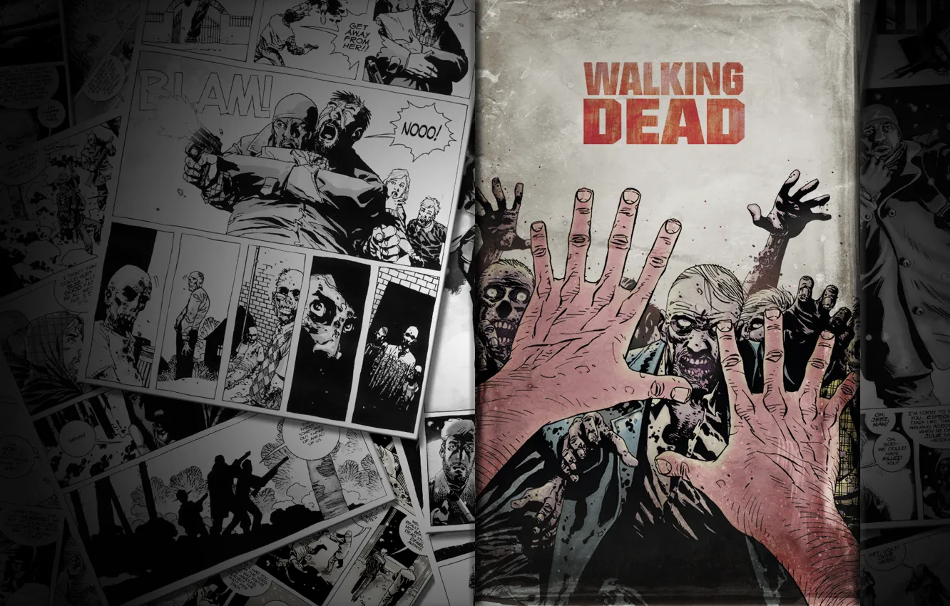 Photo wallpaper zombies, comic, the walking dead