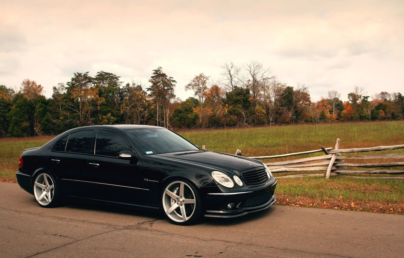 Photo wallpaper Mercedes, AMG, Black, W211, E55