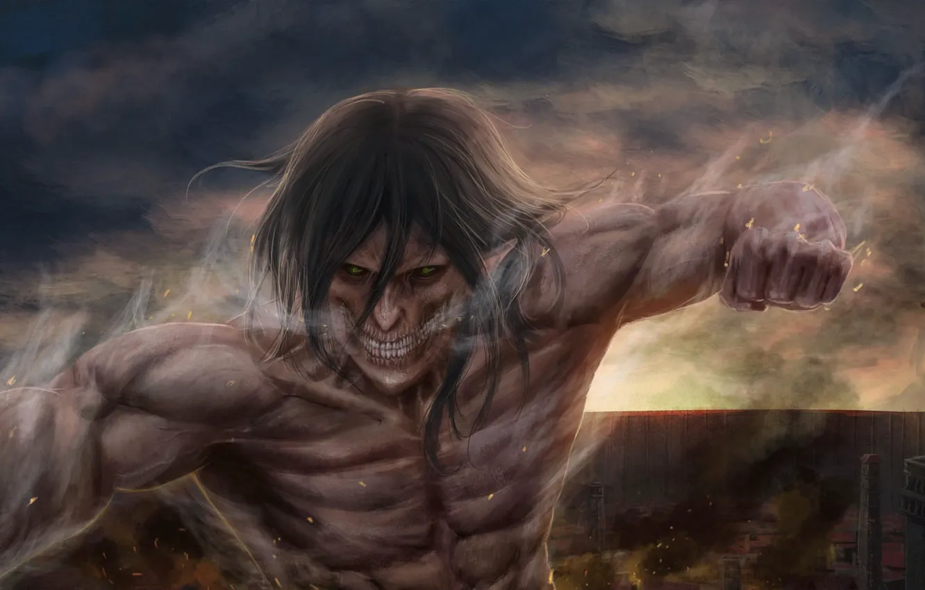 Photo wallpaper monster, chaos, anime, fight, muscles, transformation, asian, giant