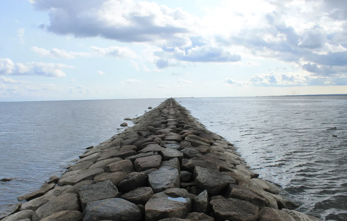 Photo wallpaper sea, the sky, port, August, duck, mound, Estonia, the Baltic sea