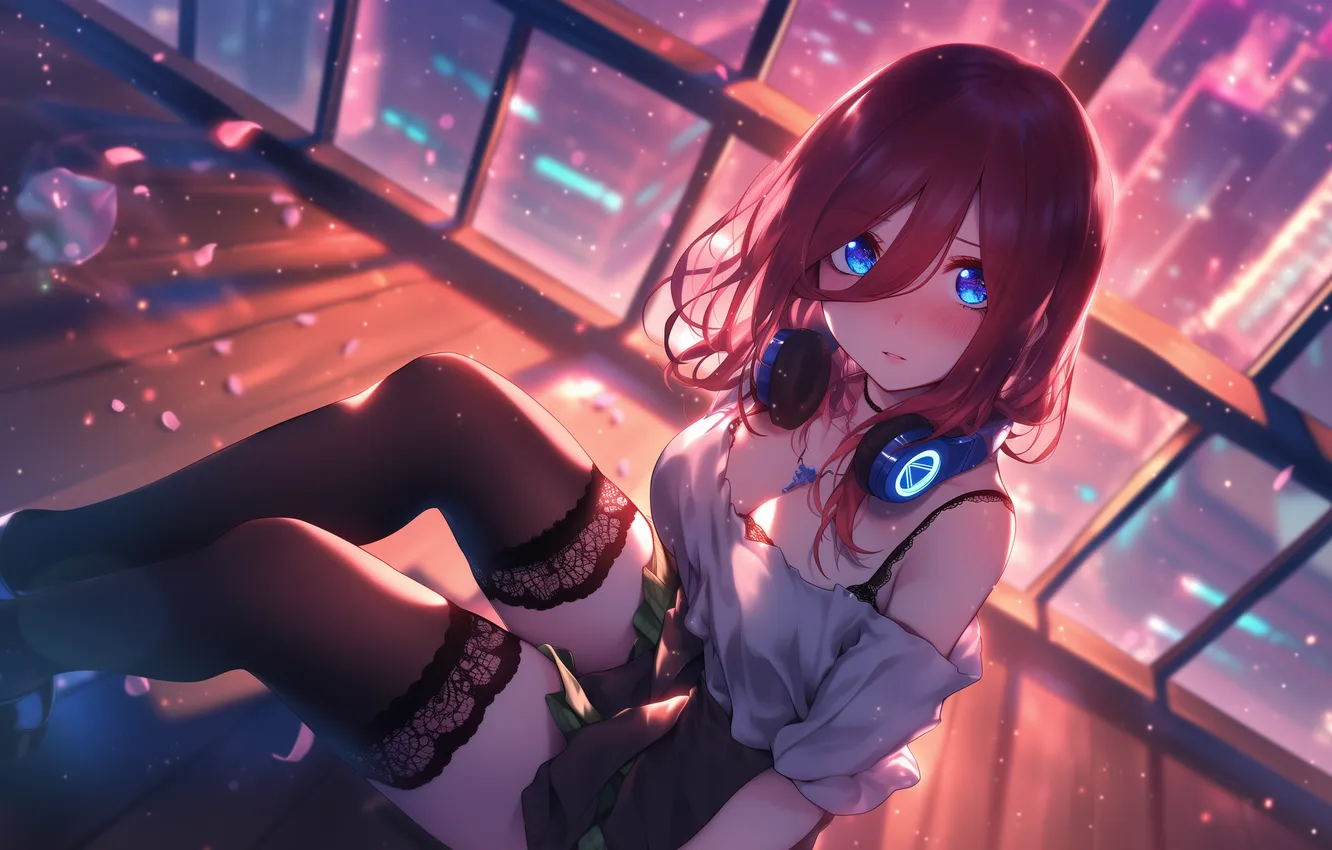 Photo wallpaper anime, art, wallpaper, The Quintessential Quintuplets, Go-Toubun no Hanayome, Five brides, Miku Nakano, 5 brides