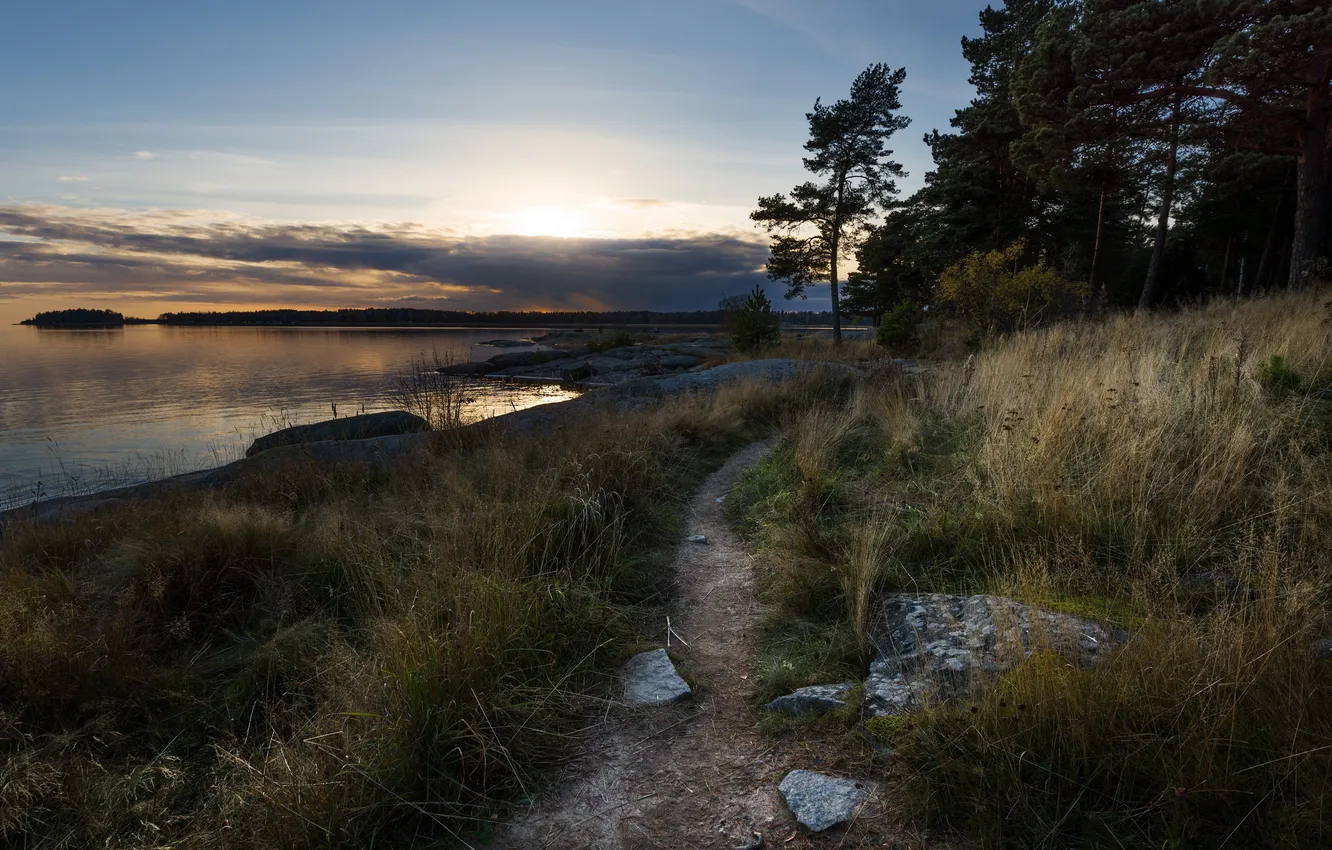 Photo wallpaper landscape, nature, river