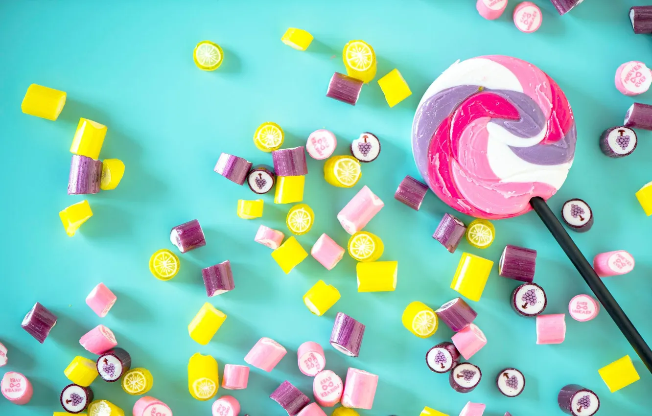 Photo wallpaper candy, sweets, lollipops