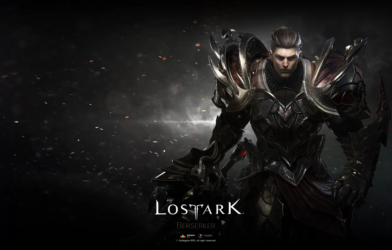 Photo wallpaper look, background, armor, sparks, guy, Lost Ark