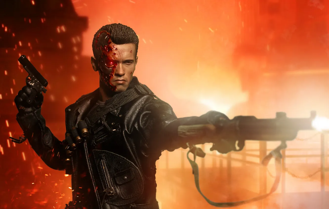 Photo wallpaper background, toy, figurine, Terminator