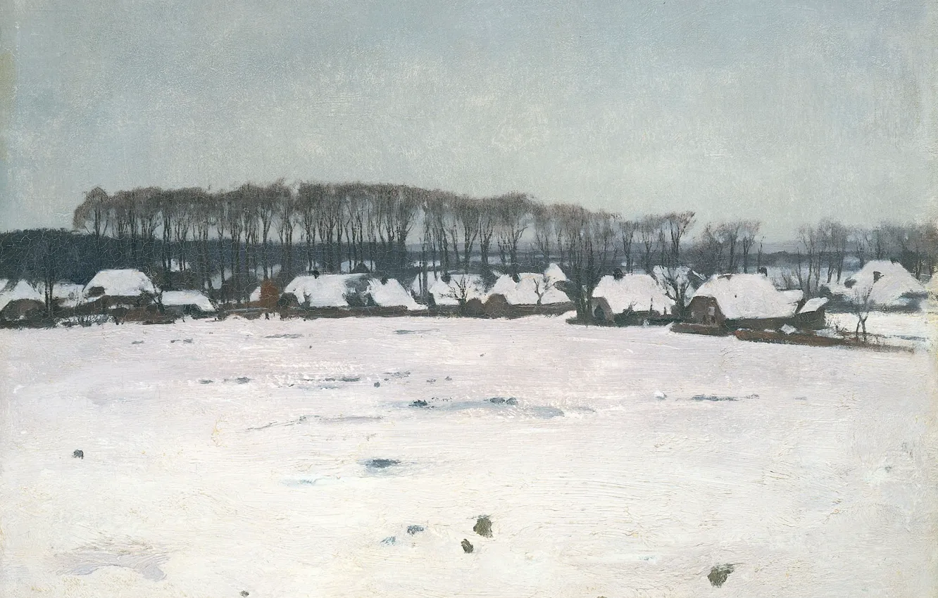 Photo wallpaper oil, picture, canvas, Winter landscape, 1922, Willem Witsen, Willem Witsen
