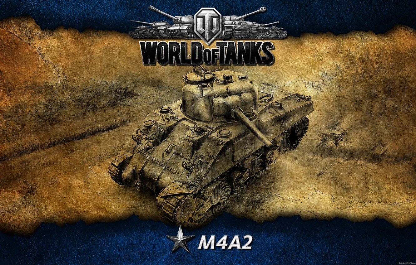 Photo wallpaper art, tank, USA, WoT, World of Tanks, M4A2