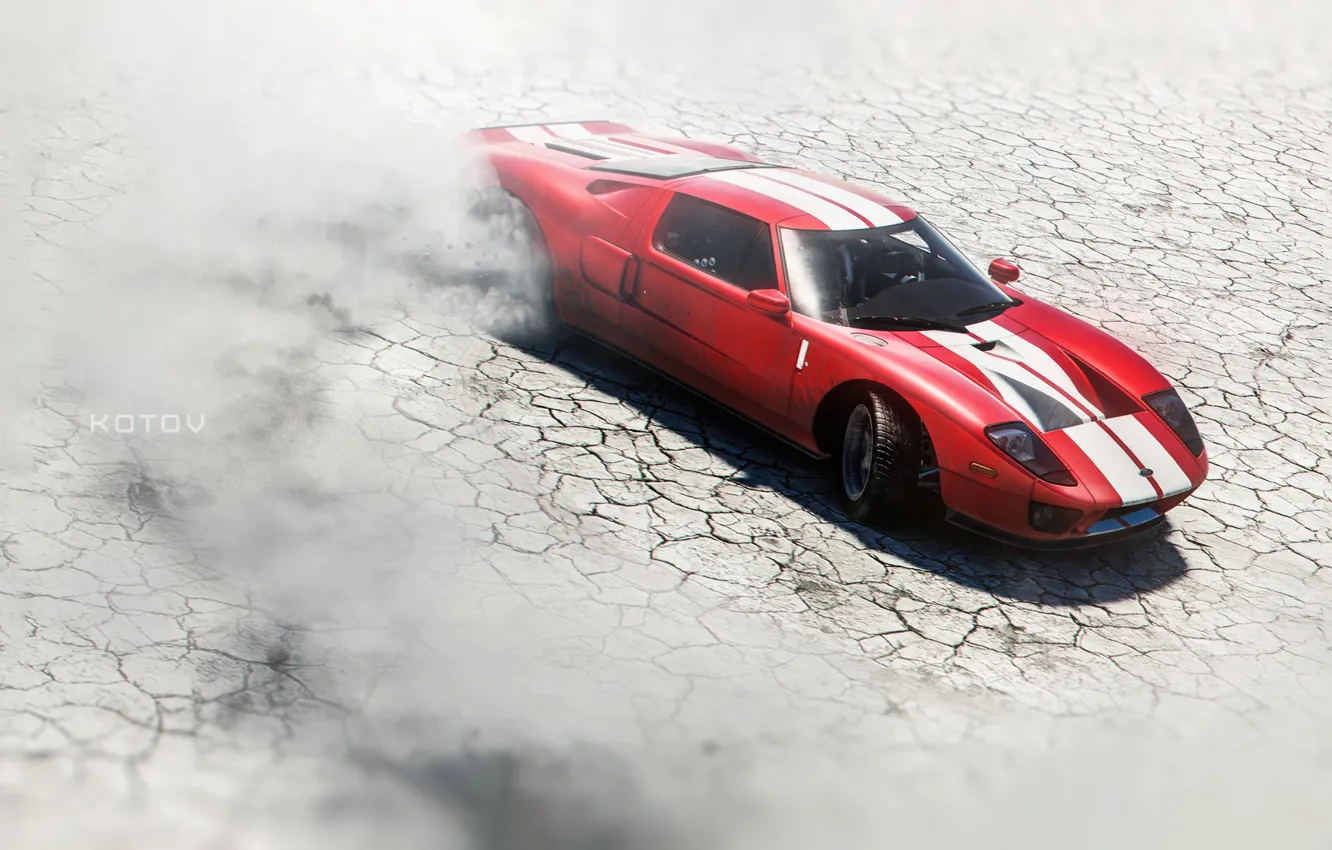 Photo wallpaper machine, auto, red, the game, Ford, supercar, Ford GT, sports car
