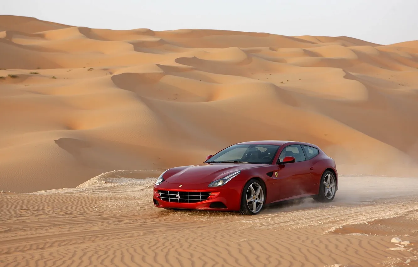 Photo wallpaper Ferrari, desert