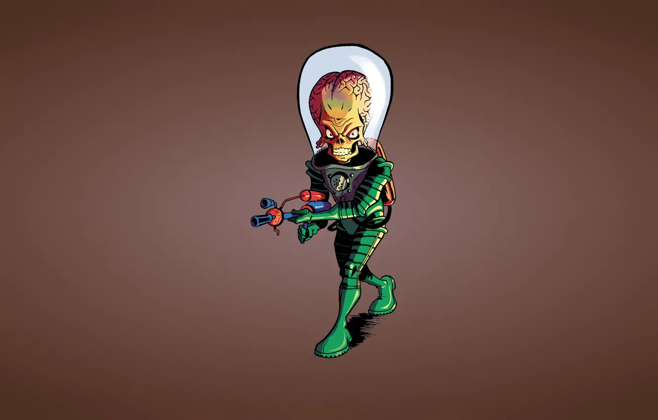 Photo wallpaper weapons, skull, the suit, alien, alien, sklet, Mars Attacks!, Martian