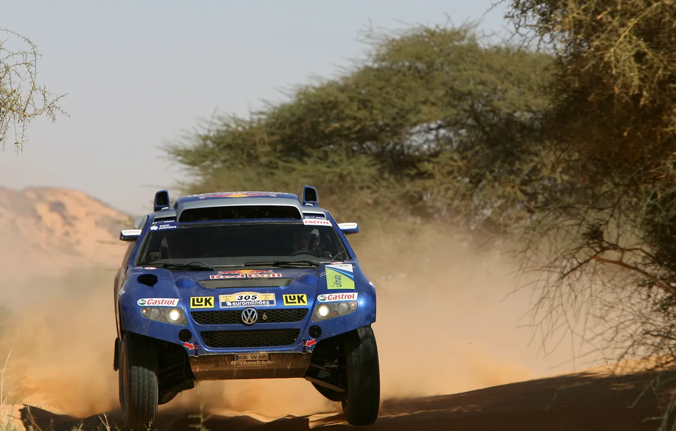 Photo wallpaper flight, Volkswagen, Touareg Race