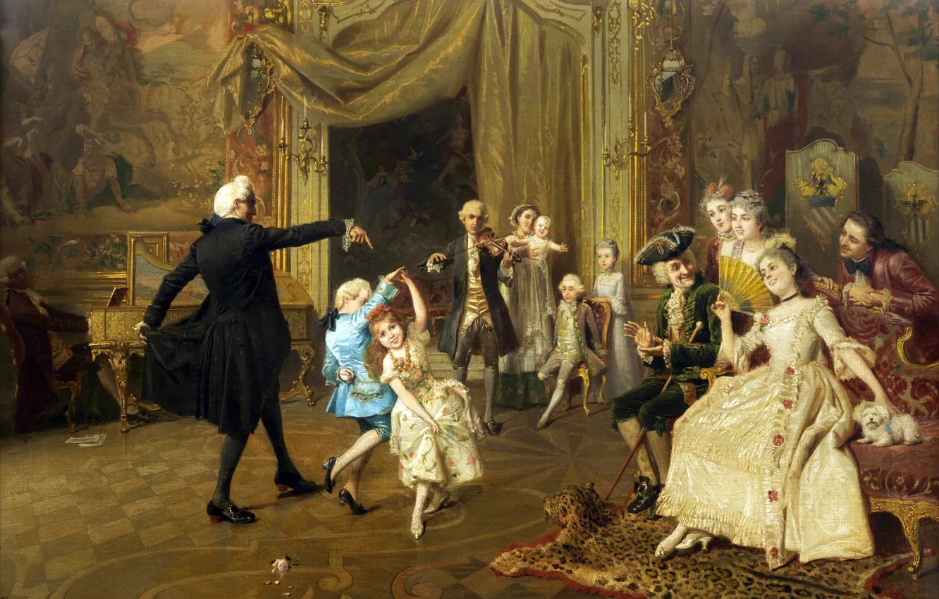 Photo wallpaper picture, painting, painting, from the Old masters, dance lesson, the dance lesson