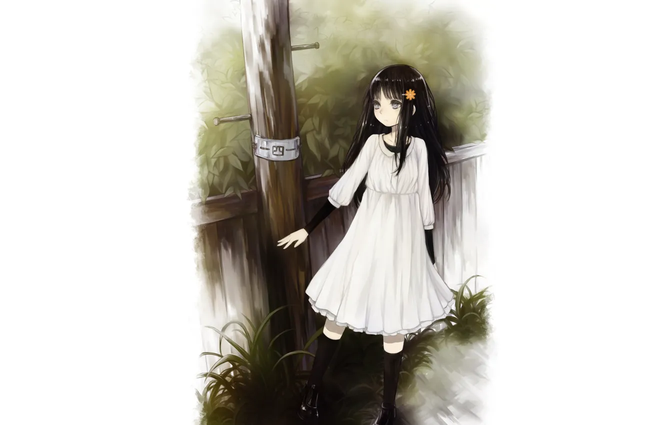 Photo wallpaper posts, girl, white dress