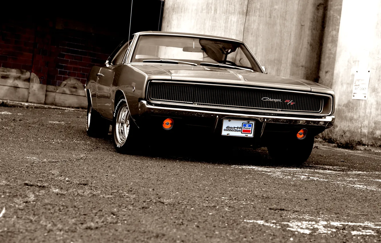 Photo wallpaper glass, reflection, shadow, muscle car, Dodge, dodge, charger, r/t