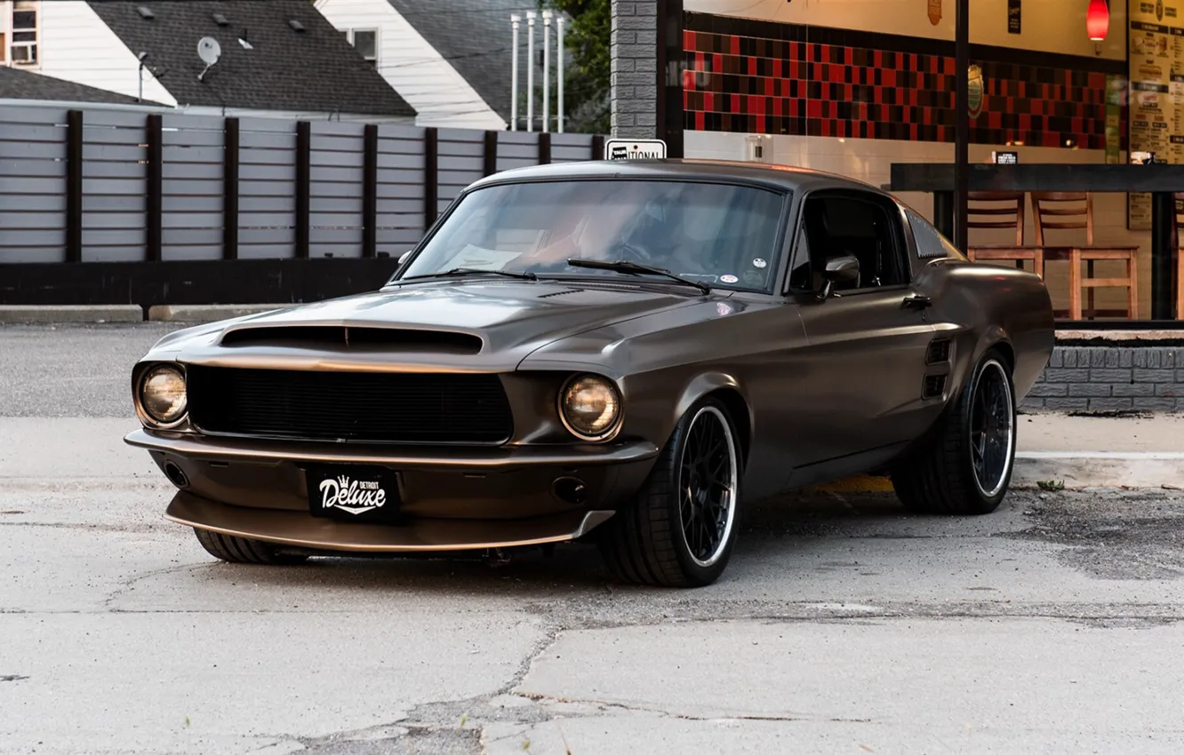 Photo wallpaper car, asphalt, tuning, Mustang, Ford, 1969, Ford Mustang, front