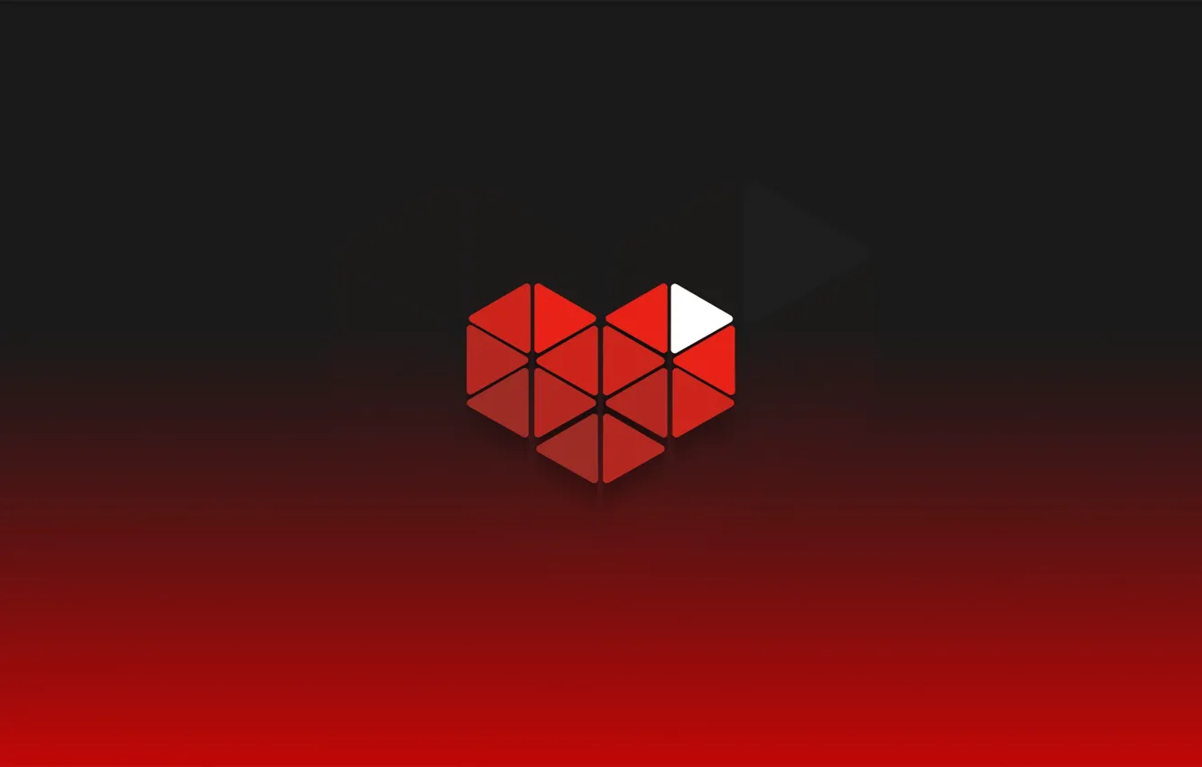 Photo wallpaper heart, red, hearts, youtube, gaming, gamers