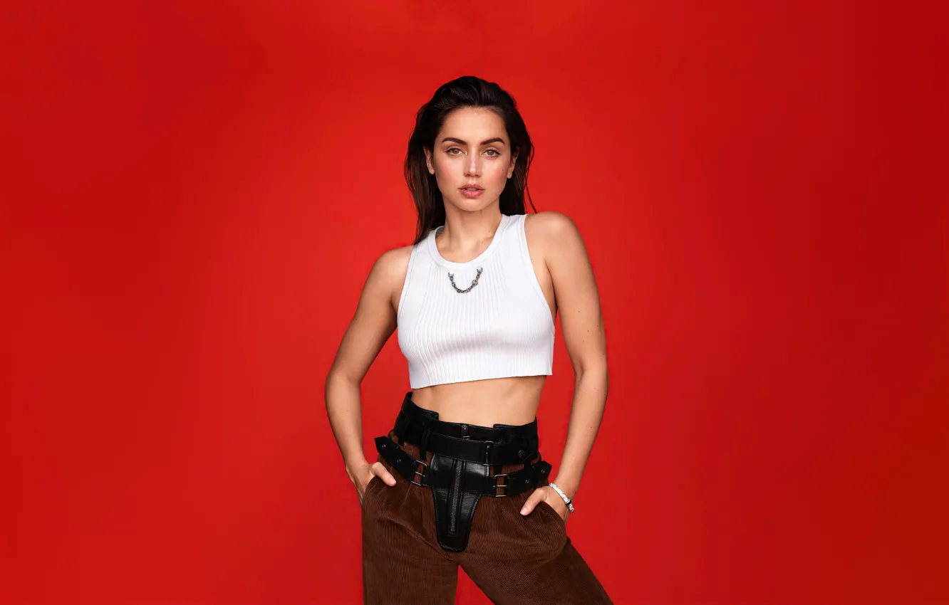 Photo wallpaper girl, beautiful, model, brunette, top, cute, ana de armas