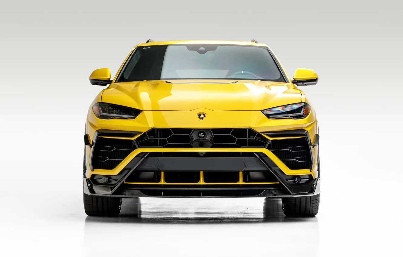 Photo wallpaper Lamborghini, Front, Yellow, SUV, Urus, VAG